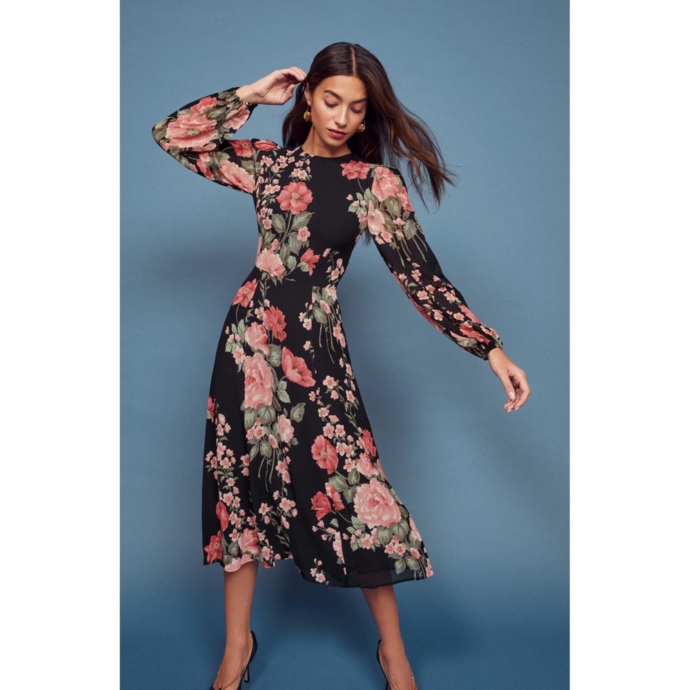 NWT Reformation Luanne Midi Dress Louise floral